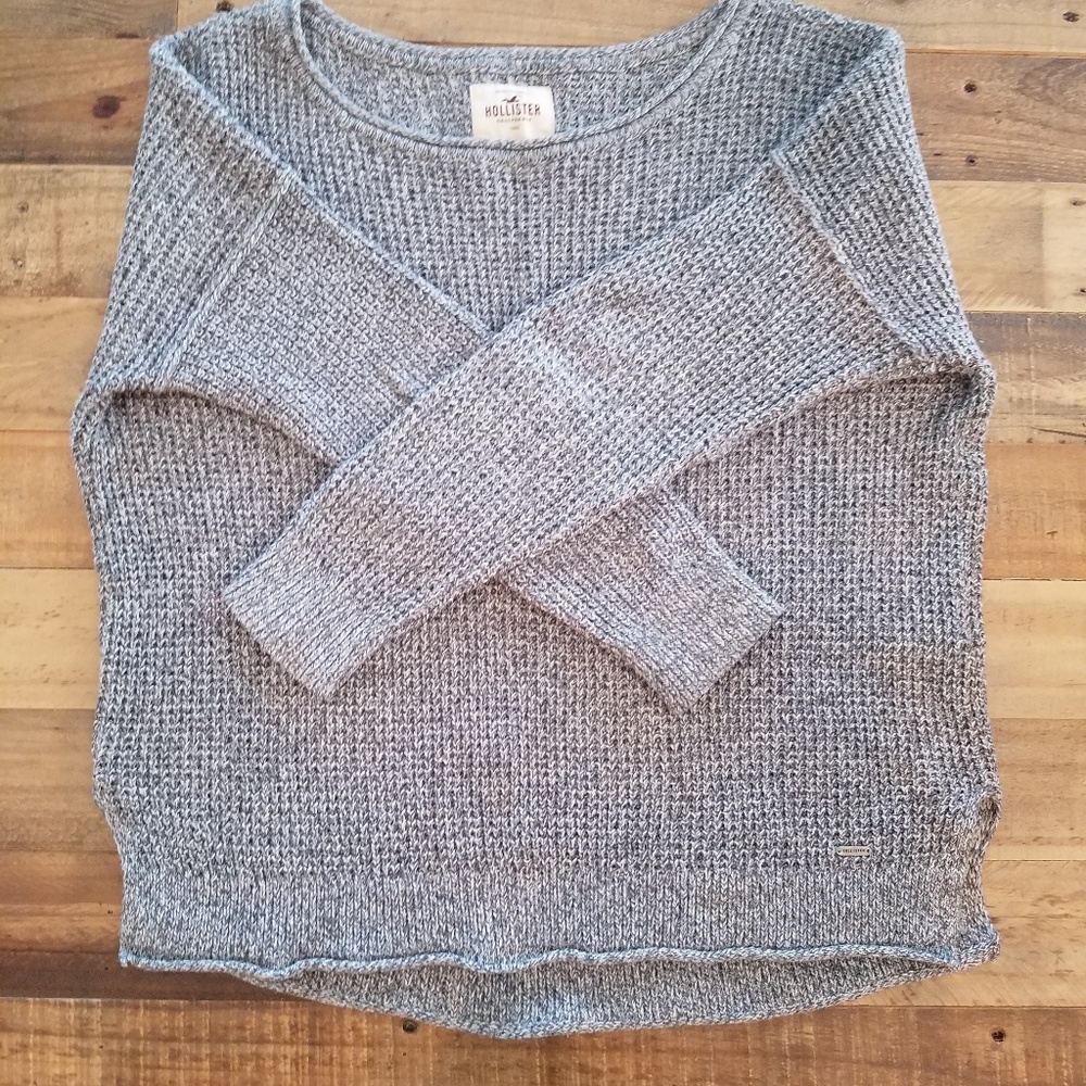 Grey Hollister Knit Sweater -Size Large